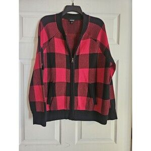 Torrid Buffalo Plaid Sweater Jacket Cardigan Zip Up Fall Autumn Pumpkin Patch 1